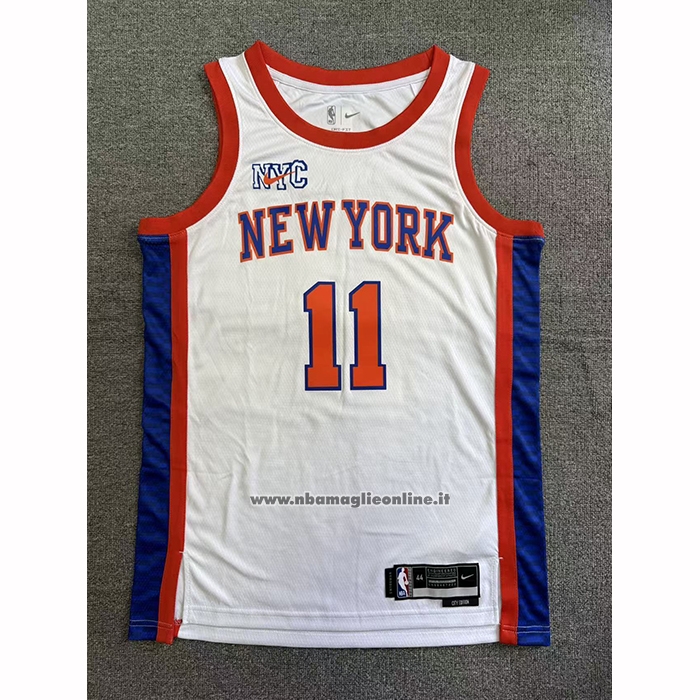 Maglia New York Knicks Jalen Brunson No 11 Citta 2025-26 Bianco